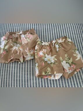 Janie & Jack Floral Elastic-Waist Women’s Shorts - Tan (two)